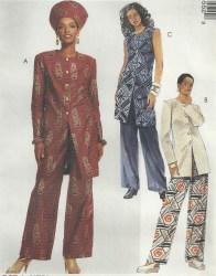 7455 EZ TRIBAL TUNIC LENGTHS,PANTS,HAT PATTERN 14-18
